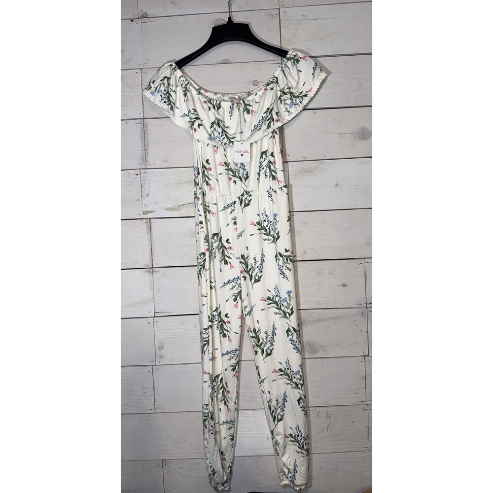 Brand New Poof Girl Floral Romper for Girls Youth Size Medium One Piece Soft